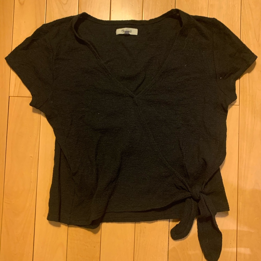Madewell tie V neck shirt